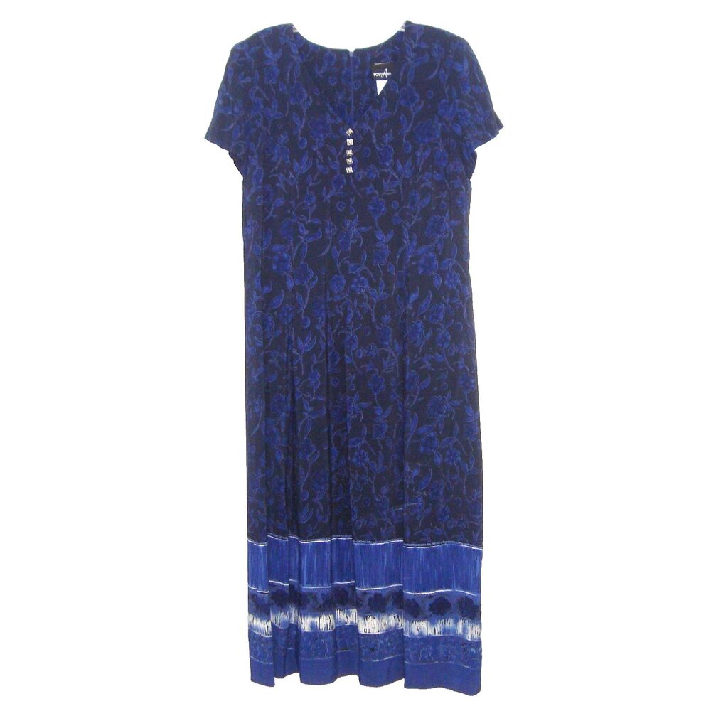 Retro 90's Positive Attitude Navy Floral Print Cottagecore Maxi Dress Size 16